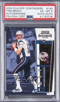 2000 Playoff Contenders Tom Brady Autograph Rookie Card - PSA EX-MT 6, PSA/DNA Authentic